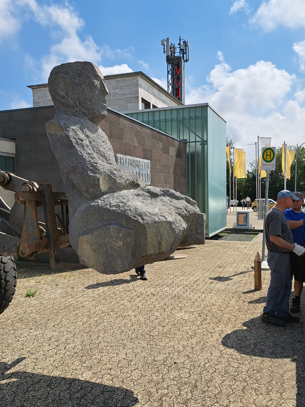 Transporting the sculptures