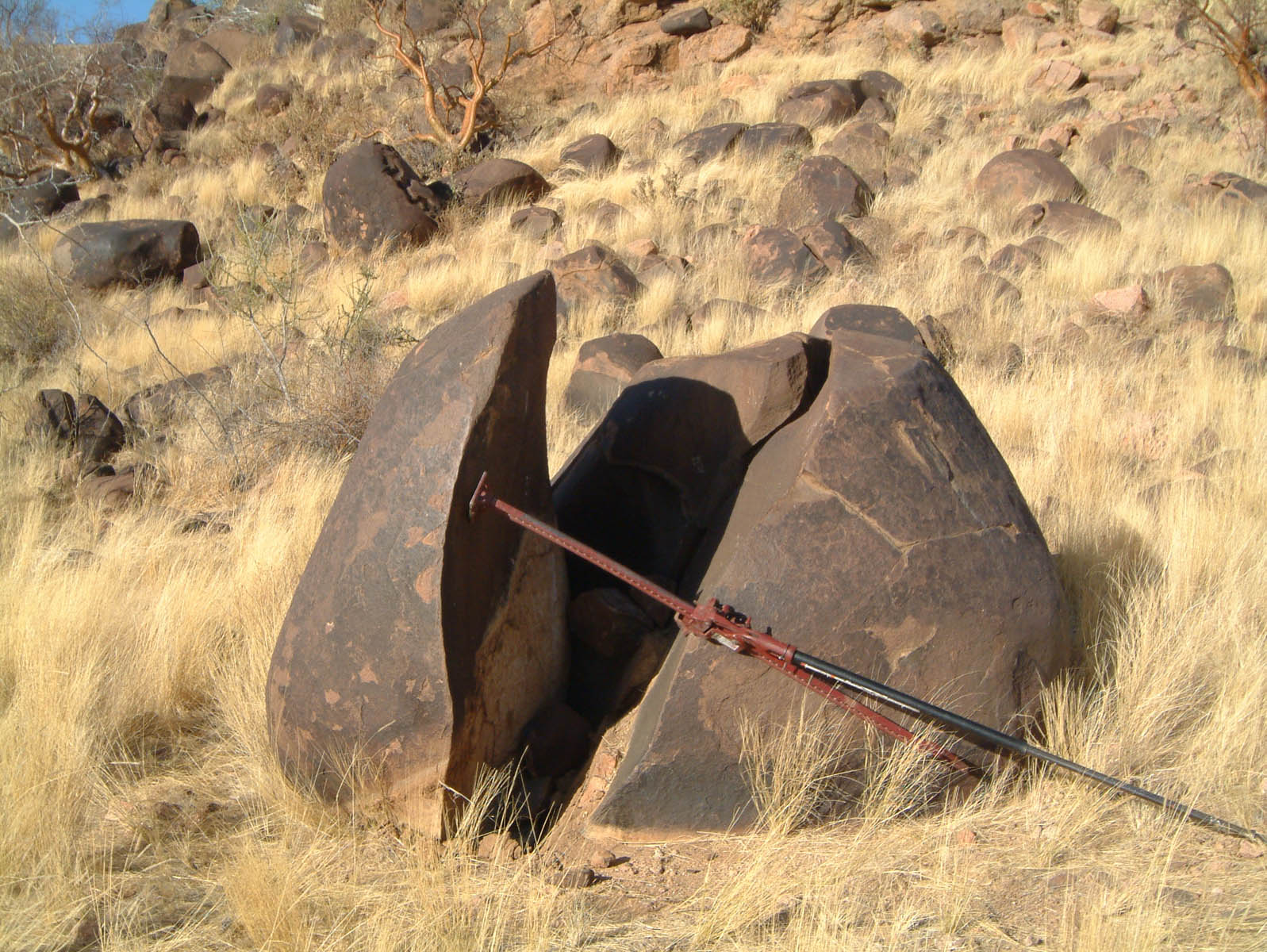 Felsformationen im Bouldergebiet